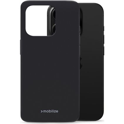 Mobilize Rubber Gelly iPhone 16 Pro Hoesje Flexibel TPU Backcover - Zwart