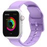 Mobigear Dashed Siliconen Apple Watch Bandje Gespsluiting - 42/41/40/38 mm - Paars