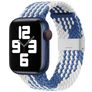 Mobigear Braided Nylon Apple Watch Bandje Klemsluiting - 49/46/45/44 mm - Wit / Blauw