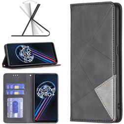 Mobigear Rhombus Slim Realme 9 Pro Plus Hoesje Bookcase - Zwart