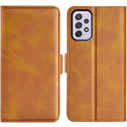 Mobigear Slim Magnet Samsung Galaxy A73 Hoesje Bookcase Portemonnee - Cognac