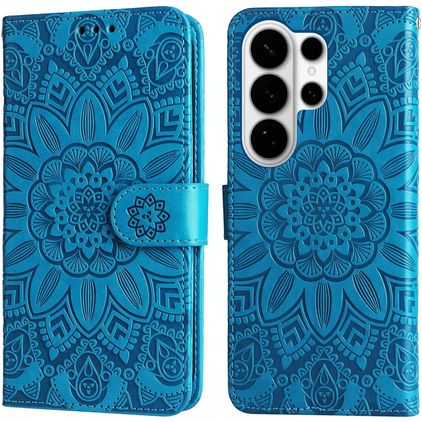 Mobigear Sunflower Samsung Galaxy S26 Ultra Hoesje Bookcase Portemonnee - Blauw