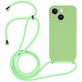Mobigear Lanyard iPhone 14 Siliconen Hoesje met koord - Groen