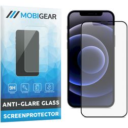 Mobigear Premium iPhone 12 Glazen Screenprotector Anti-Glare - Case Friendly - Zwart